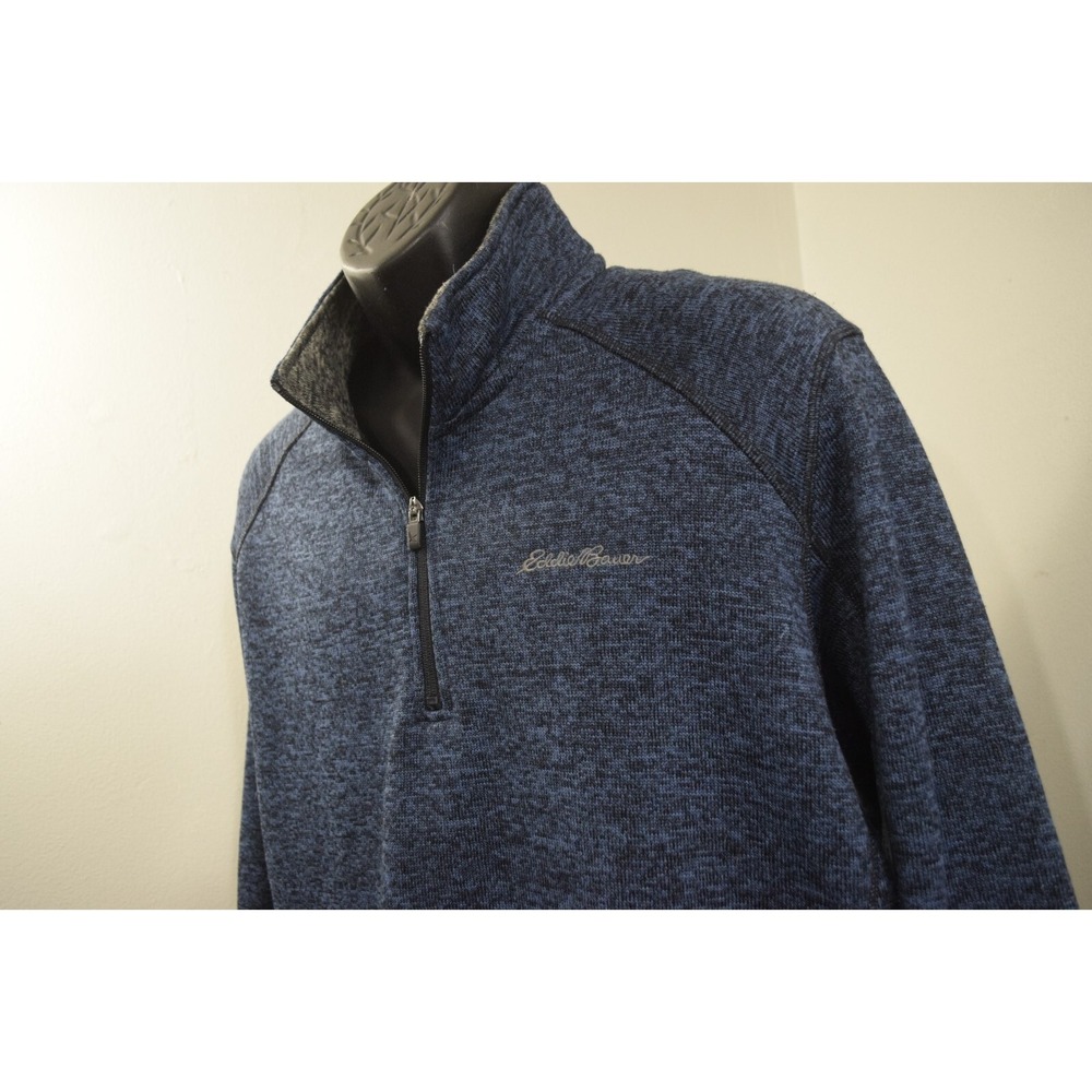 Eddie Bauer Fleece 1/4 Zip Pullover Blue Long Sleeve Hiking Mens Size 2XL XXL